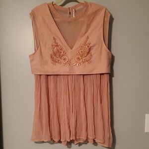 Free People Embroidered Sleeveless Top